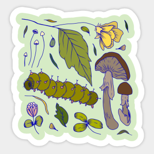 Clover and Caterpillar Sticker